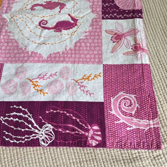 Keiki Elements Hawaiian Aloha Baby Throw Blanket Pink Girl Ocean Animals Beach - Picture 2 of 10